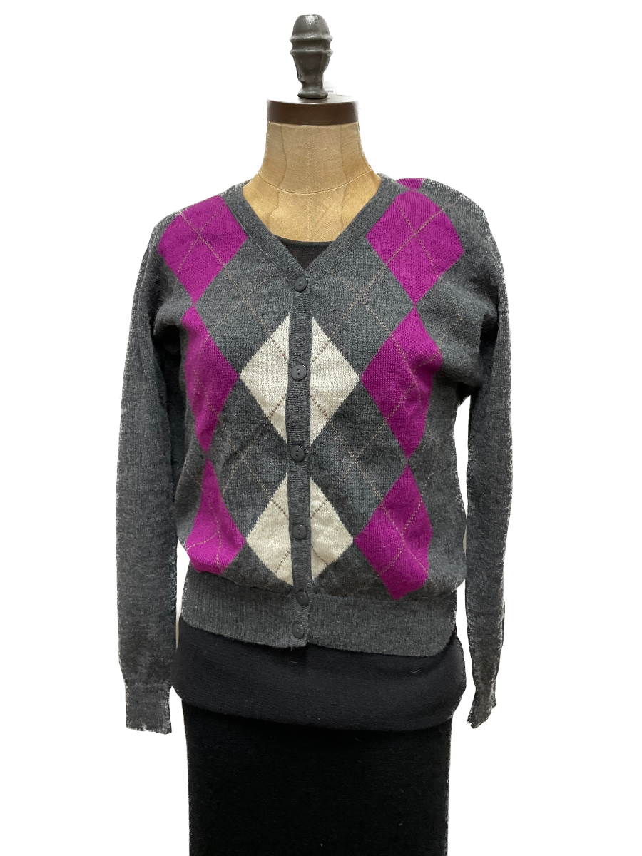 Classic Argyle Alpaca Cardigan