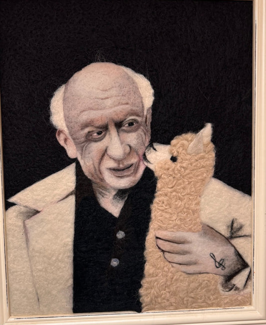 Picasso Alpaca: Felt Portrait