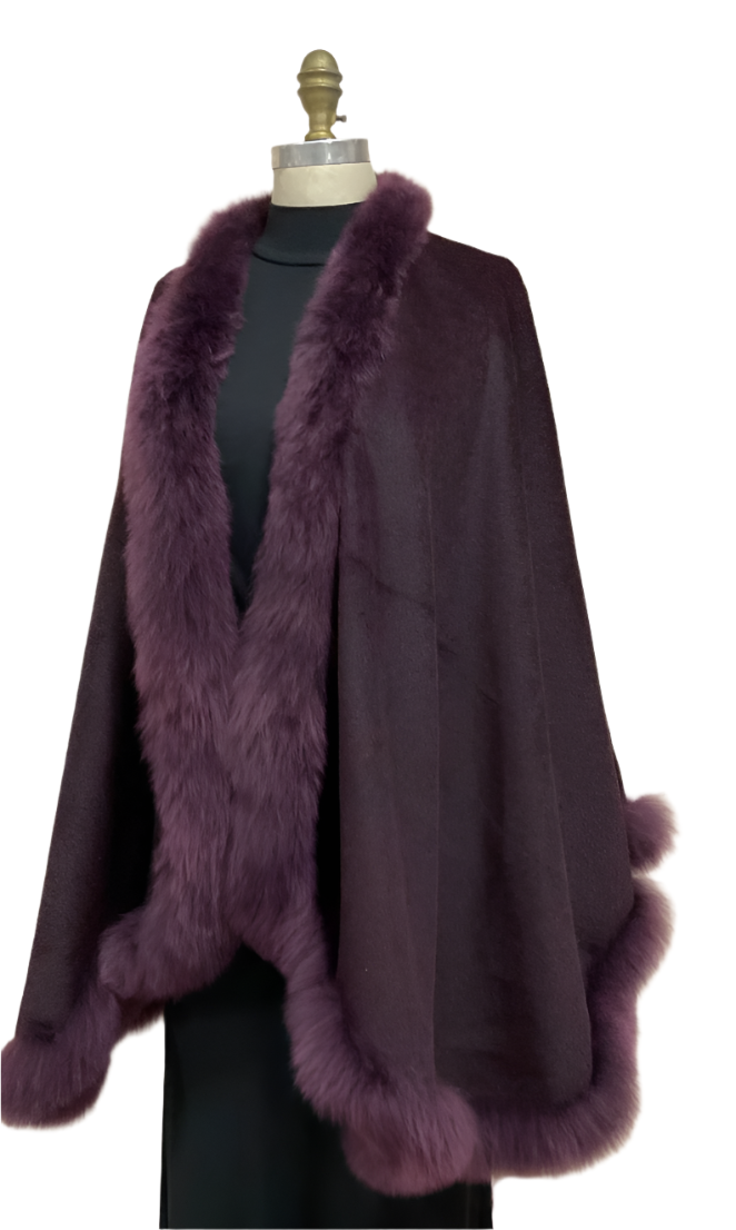 Royalty Fur Cape - Purple