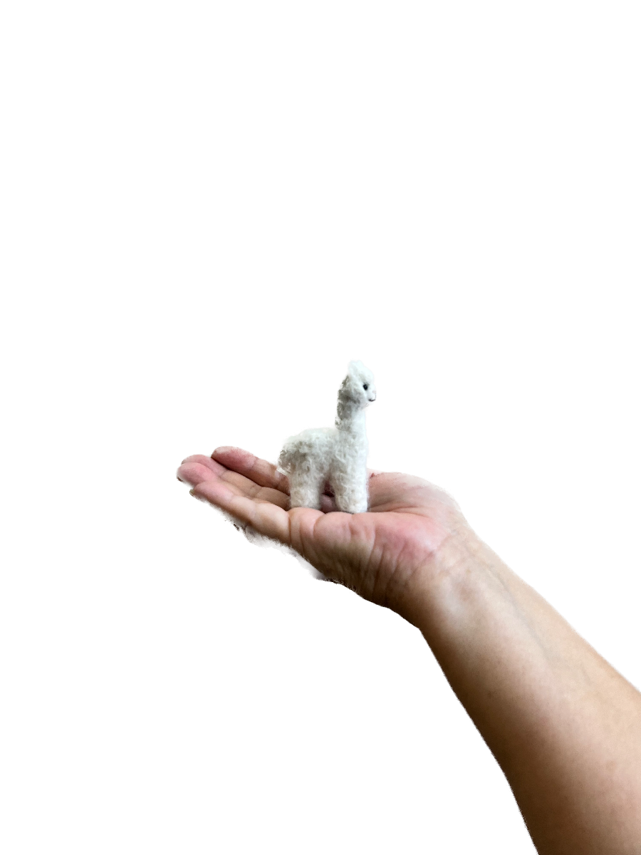 Tiny Alpaca: Felted Sculpture