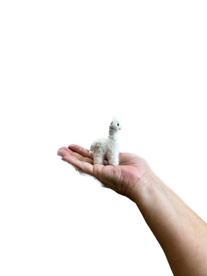 Tiny Alpaca: Felted Sculpture