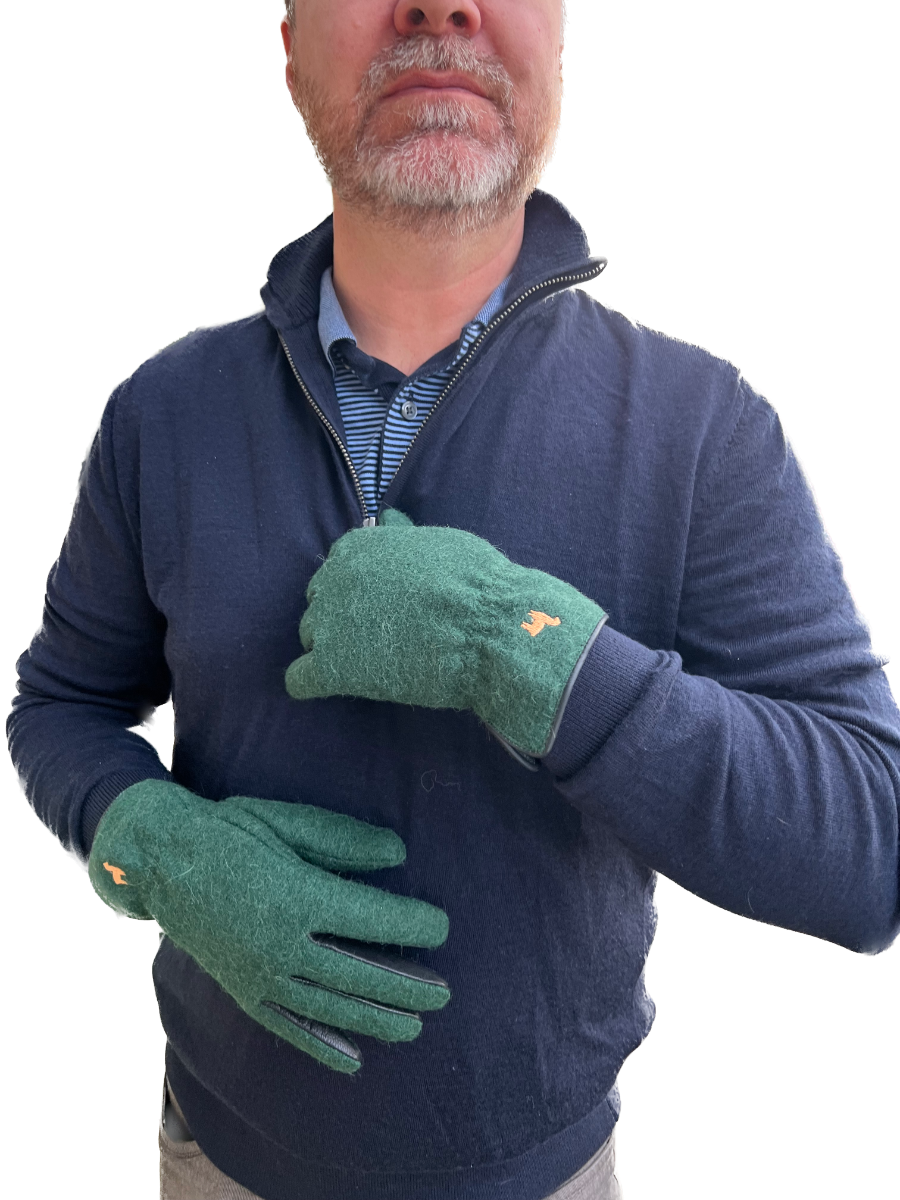 Felted Dress Gloves - Green