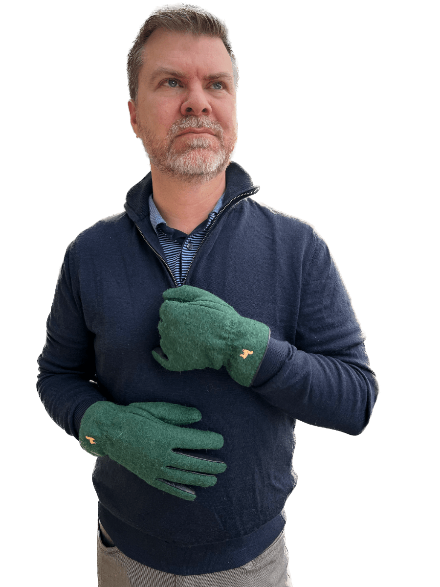 Green Felted Dress Gloves: Baby Alpaca Lanart Alpaca Green Felted Dress Gloves: Baby Alpaca Lanart Alpaca