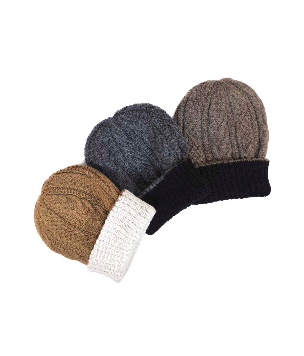 Irish Reversible Alpaca Beanie - Lanart Alpaca