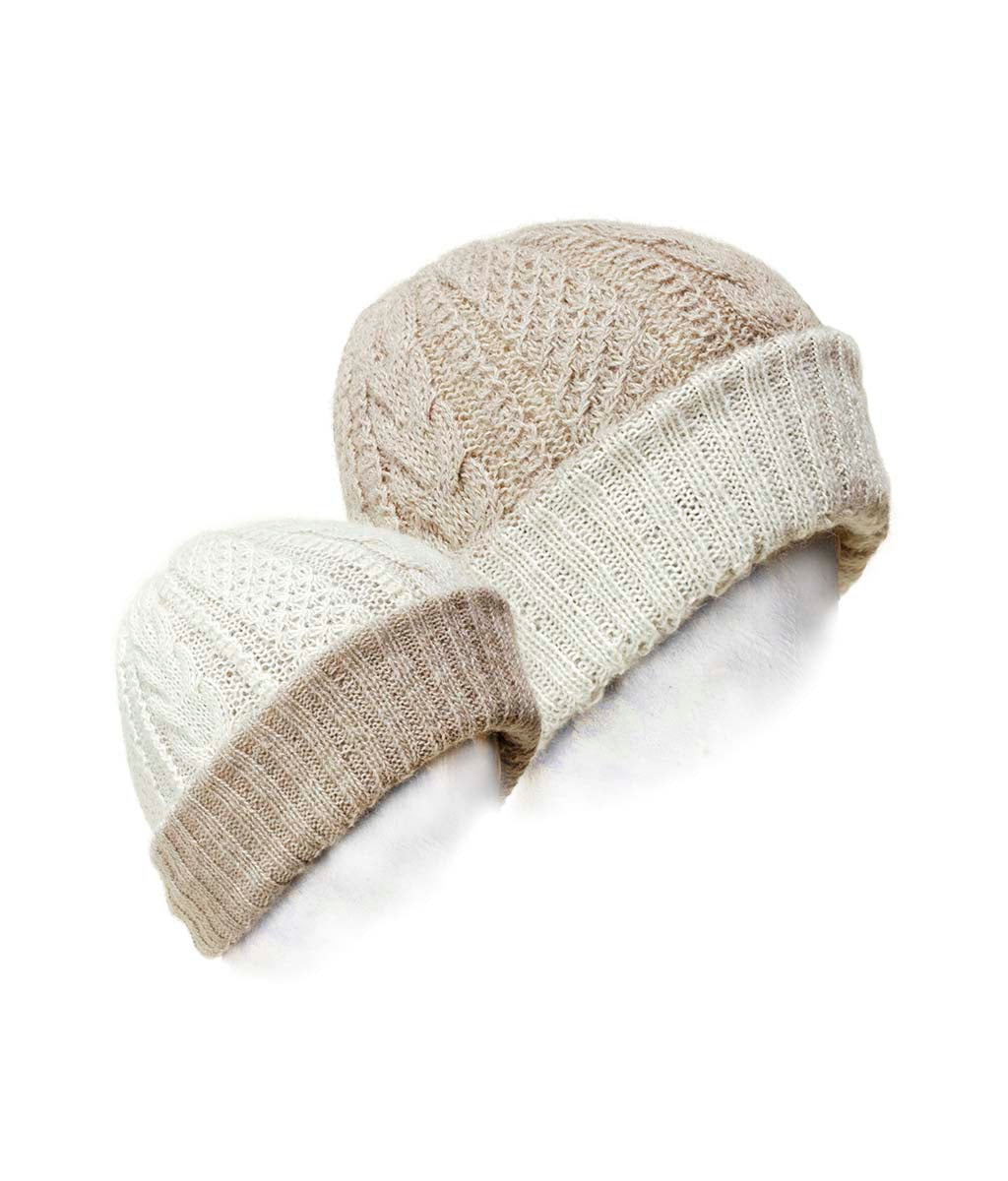 Irish Reversible Hand Knit Alpaca Beanie