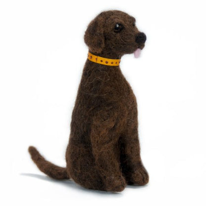 Labrador Retriever Dog: Felted Alpaca Sculpture-Yellow