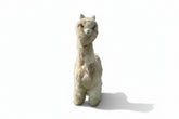 Stuffed alpaca toy on a white background
