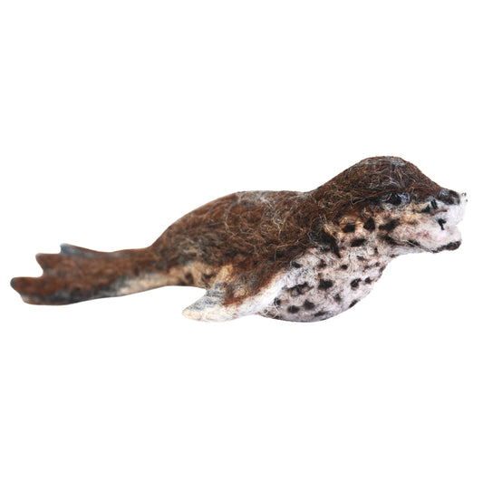 Leopard Seal: Felted Alpaca Sculpture