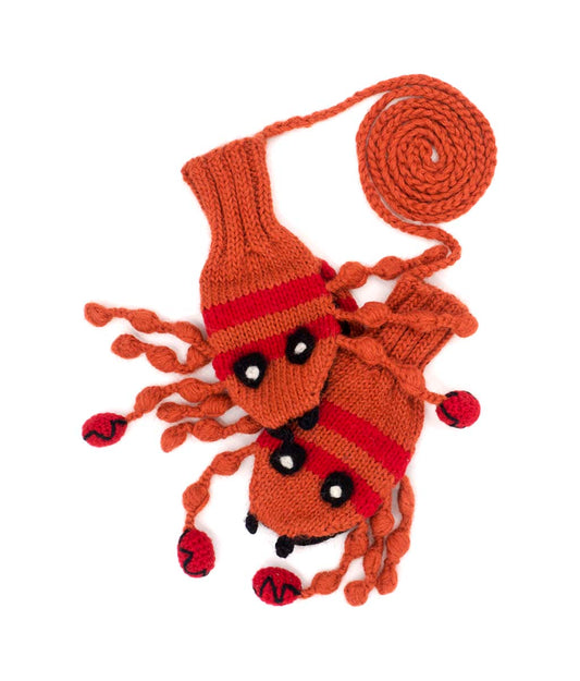 Lobster: Kids Hand Knit Alpaca Mittens