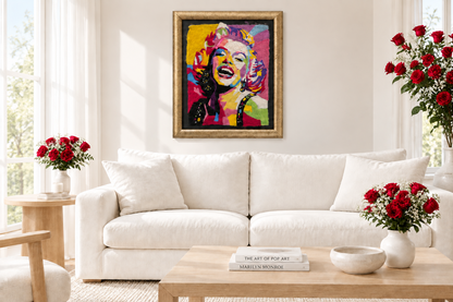 Marylin on a wall of a cozy home