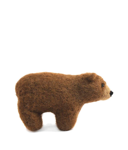 Grizzly Bear: Wildlife Felted Alpaca Sculpture 5"