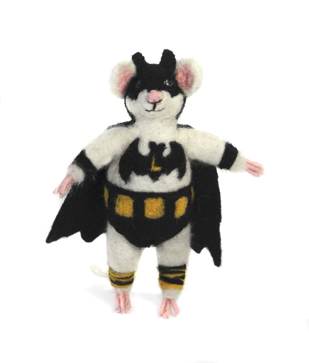 Bat Mouse: Felted Woolpaca Sculpture