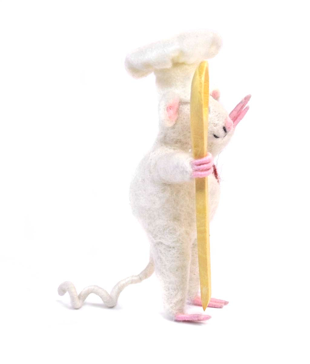 Mouse Chef: Felted WoolPaca Sculpture
