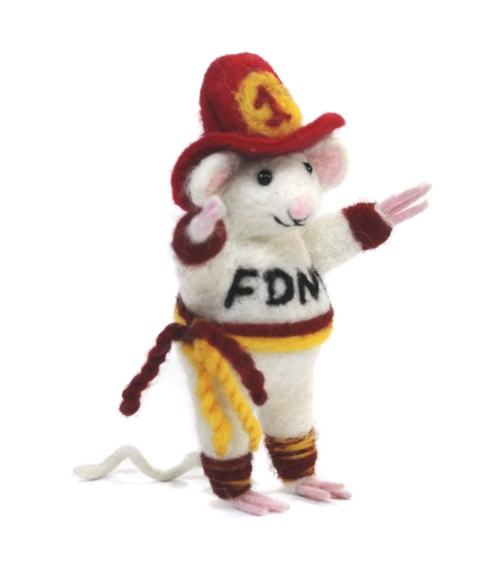 Mouse Firefighter: Felted Woolpaca