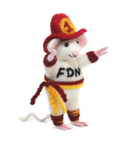 Mouse Firefighter: Felted Woolpaca