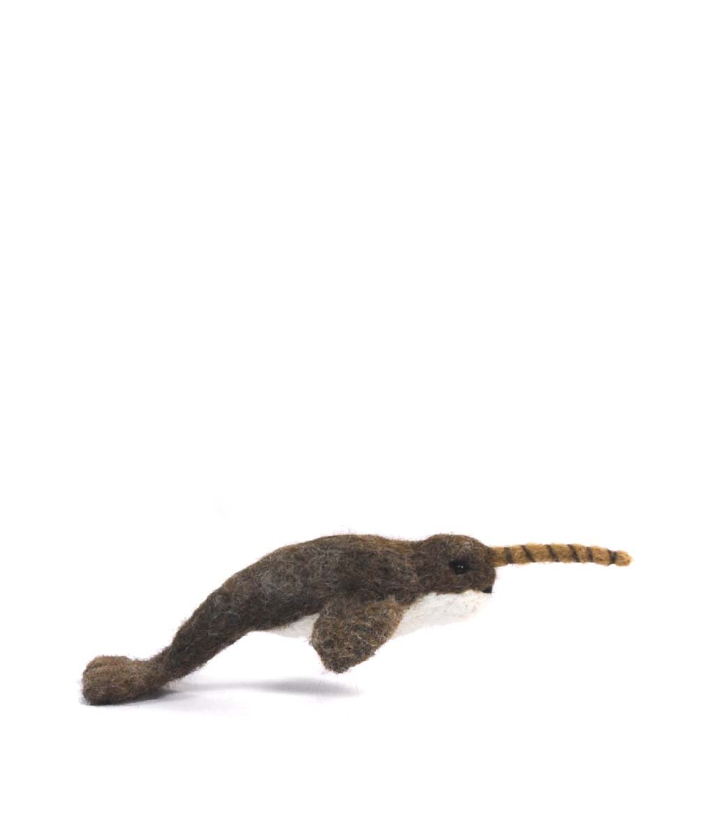 Narwhal Whale - Lanart Alpaca natural handmade ocean decor gift