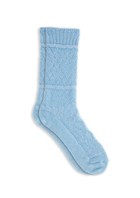 Cubism Baby Alpaca Socks-Carolina Blue