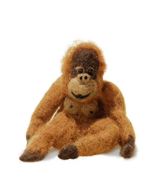 Orangutan: Wildlife Felted Alpaca Sculpture