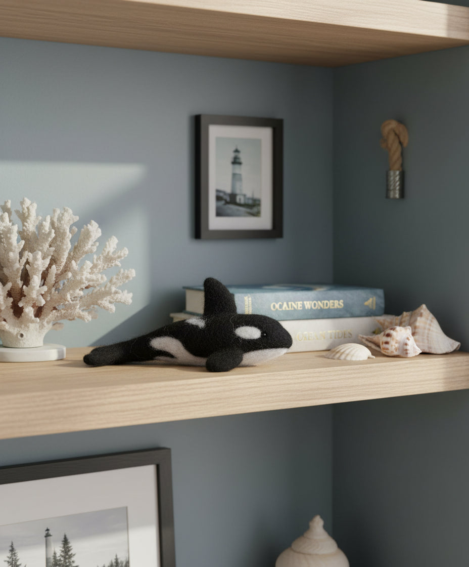 Orca Killer Whale on a shelf - Lanart Alpaca