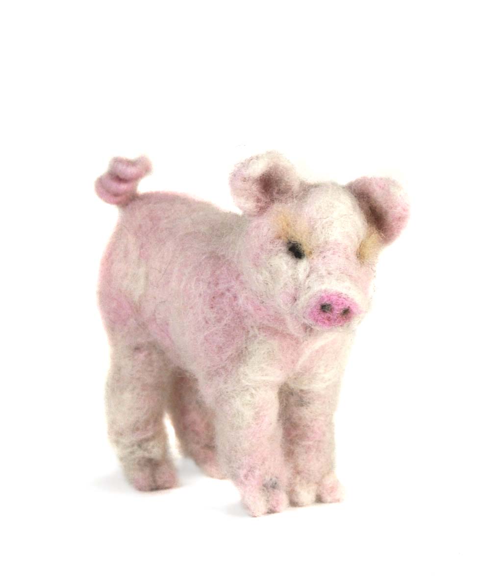 Piglet Babe: Felted Alpaca Sculpture