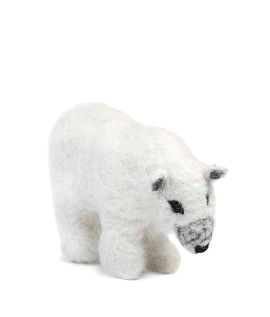 Polar Bear: Wildlife Felted Alpaca Sculpture