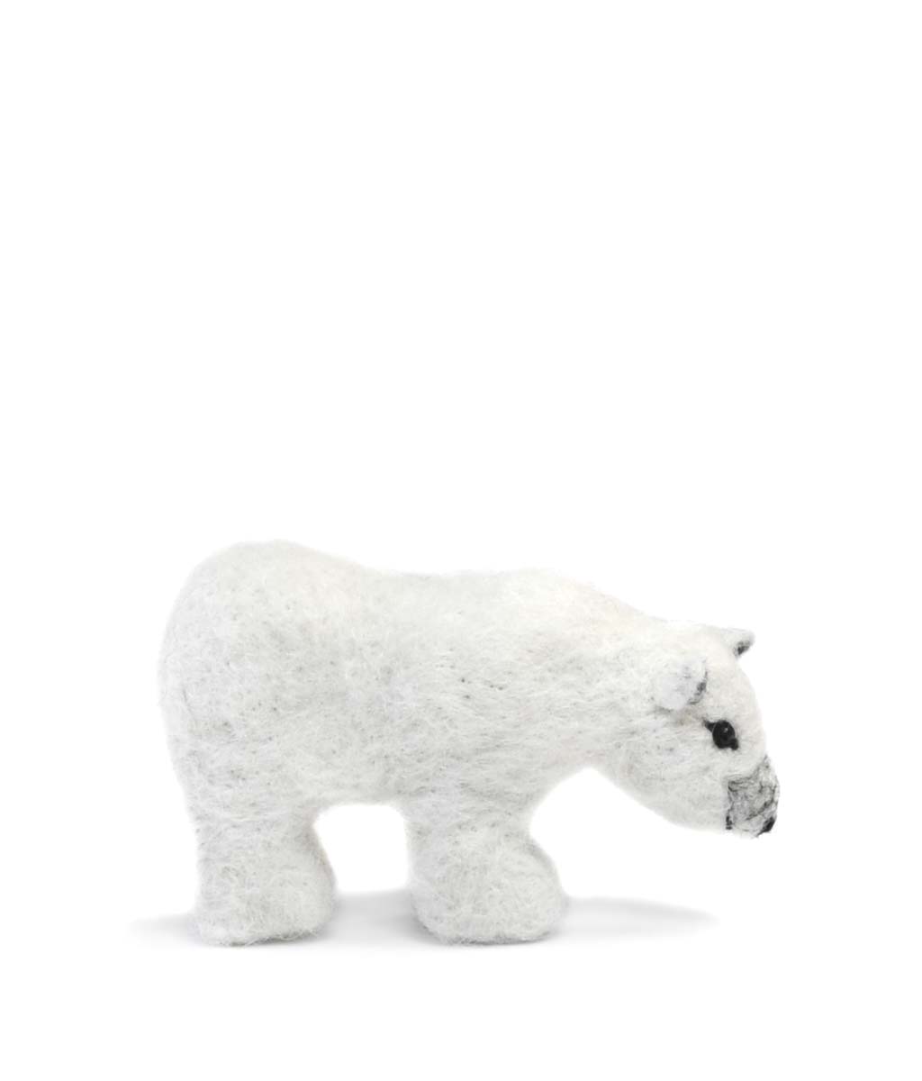 Polar Bear: Wildlife Felted Alpaca Sculpture