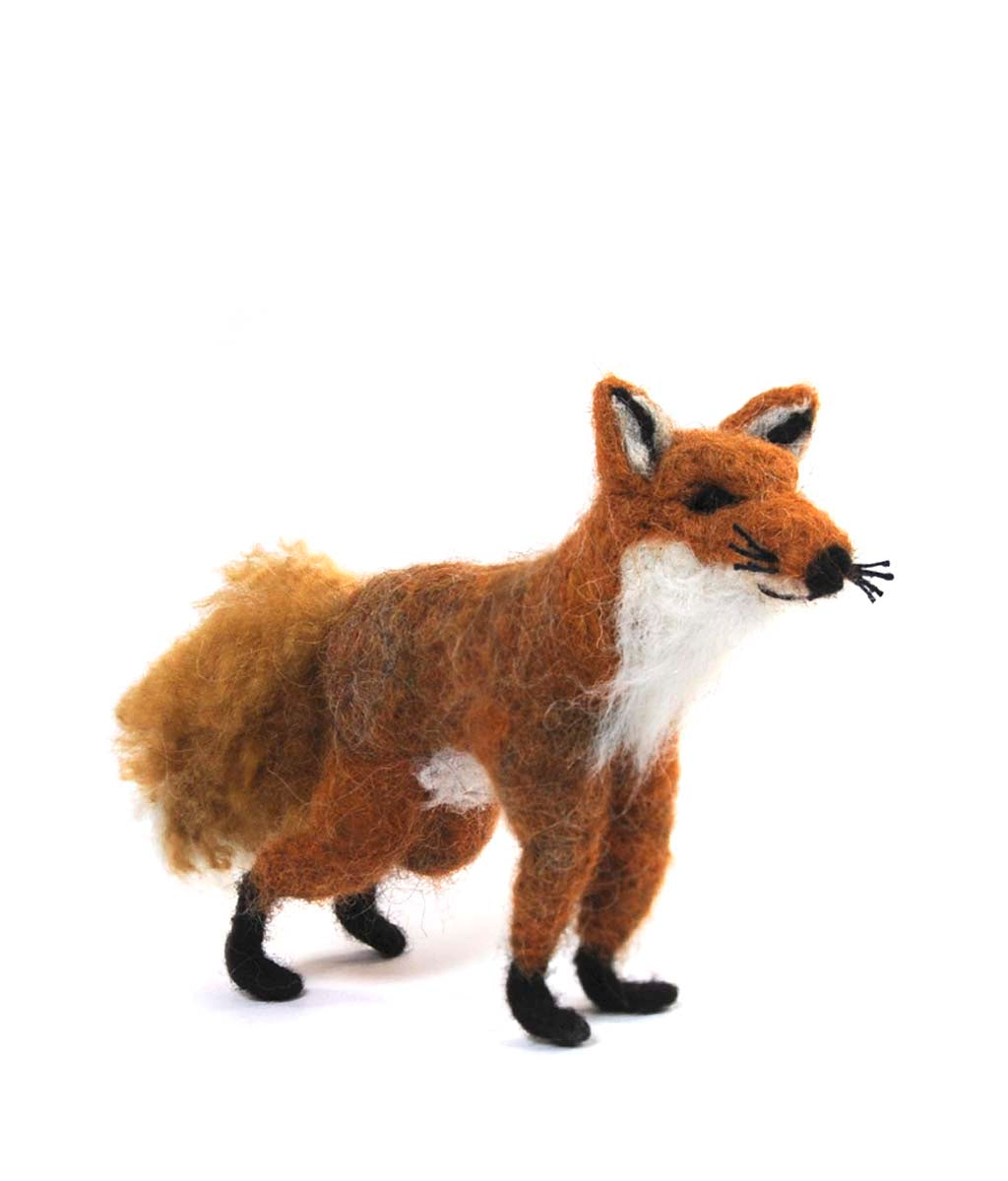 Red Fox: Wildlife Felted Alpaca Sculpture