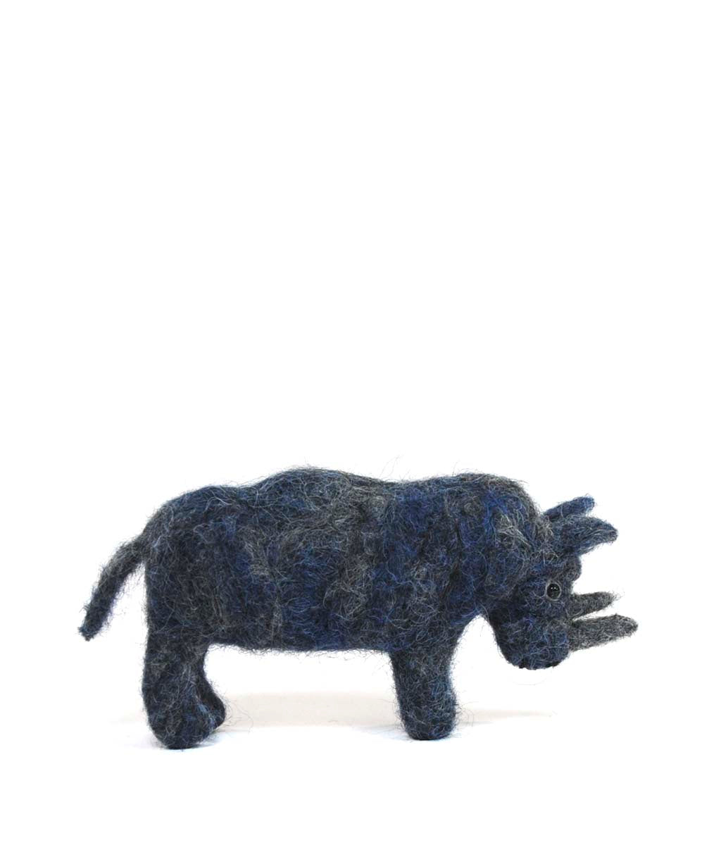 Rhino: Wildlife Felted Alpaca Sculpture
