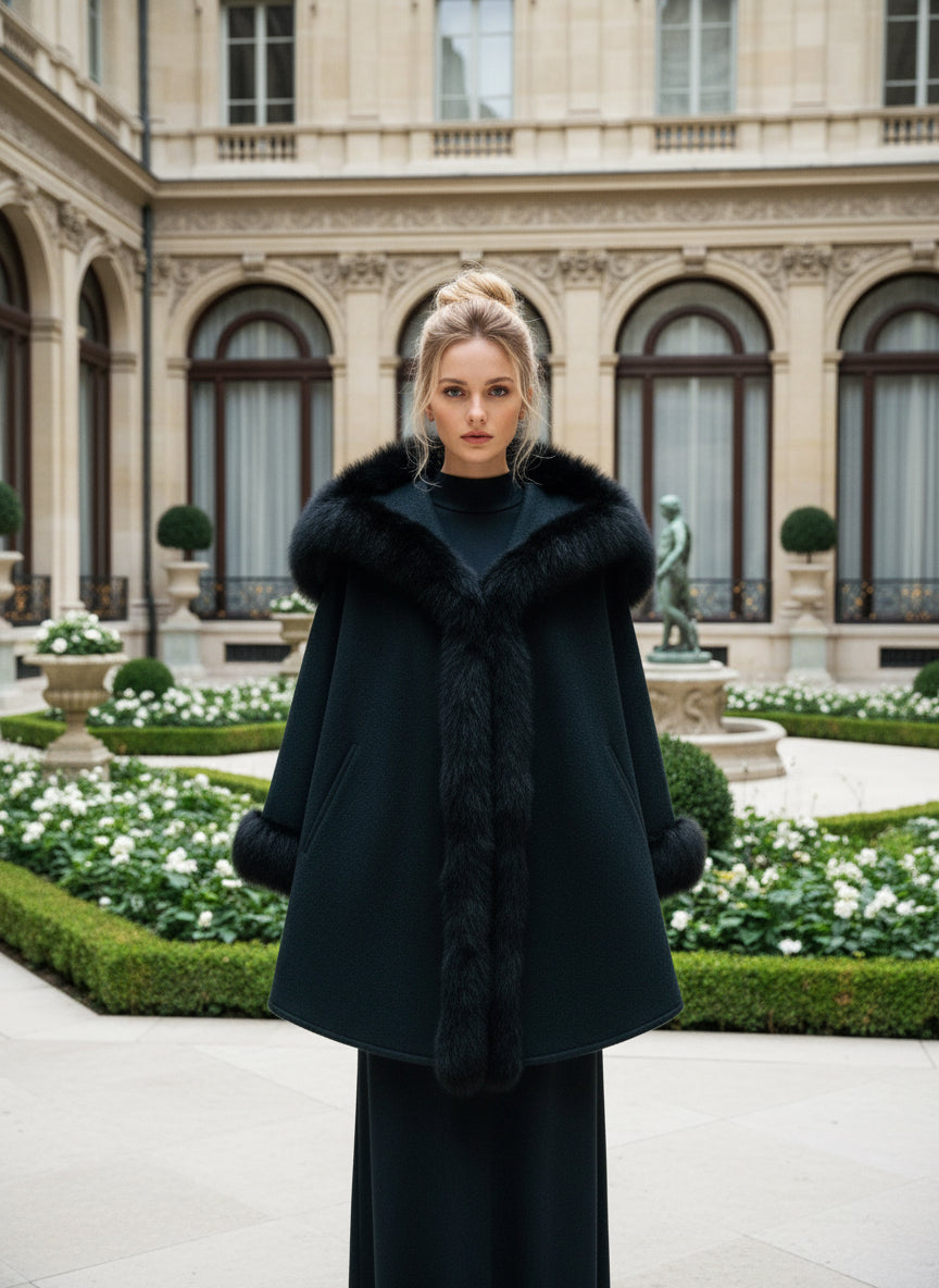 Royalty Fur Hooded Cape - Lanart Alpaca