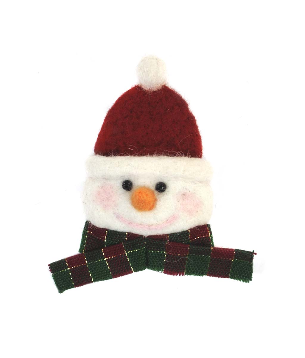 Snowman Face Alpaca Holiday Decor