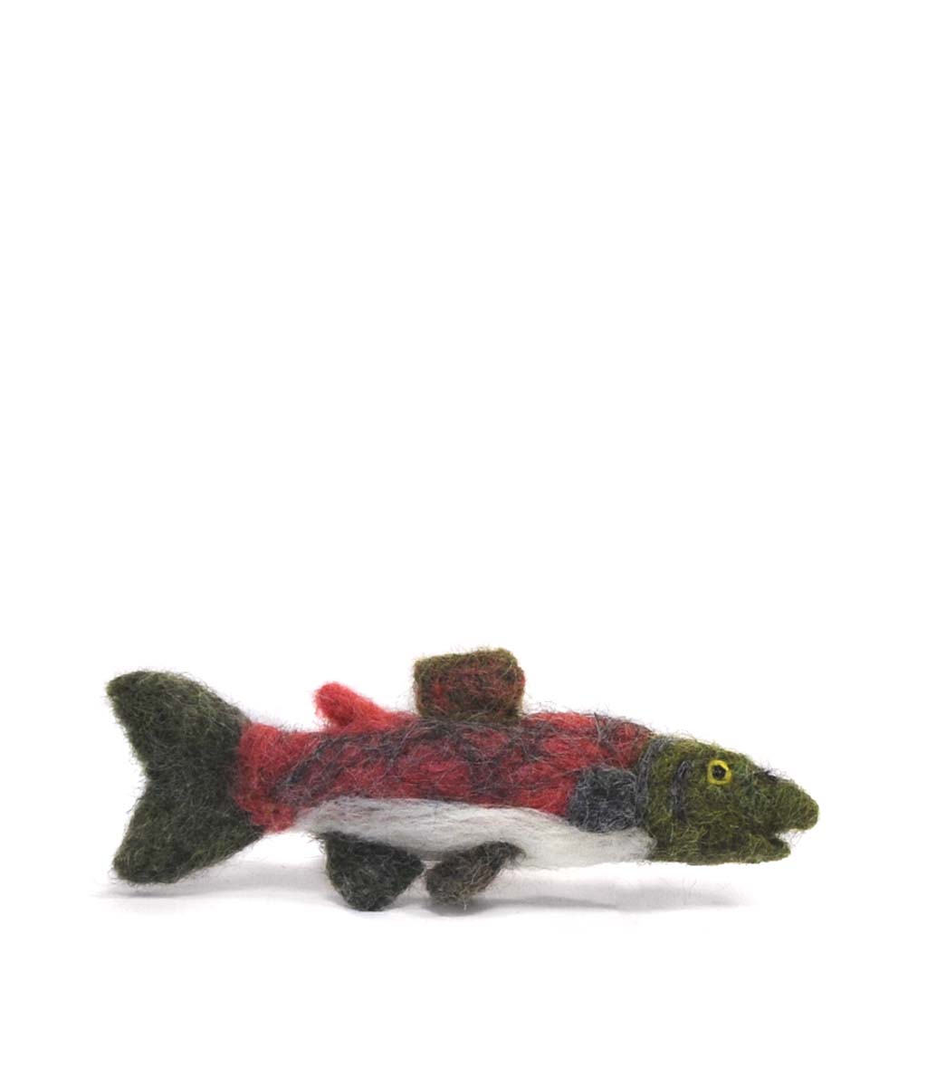 Sockeye Salmon: Felted Alpaca Sculpture