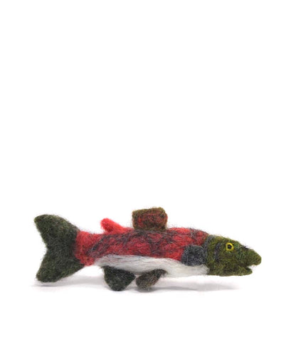 Sockeye Salmon: Felted Alpaca Sculpture