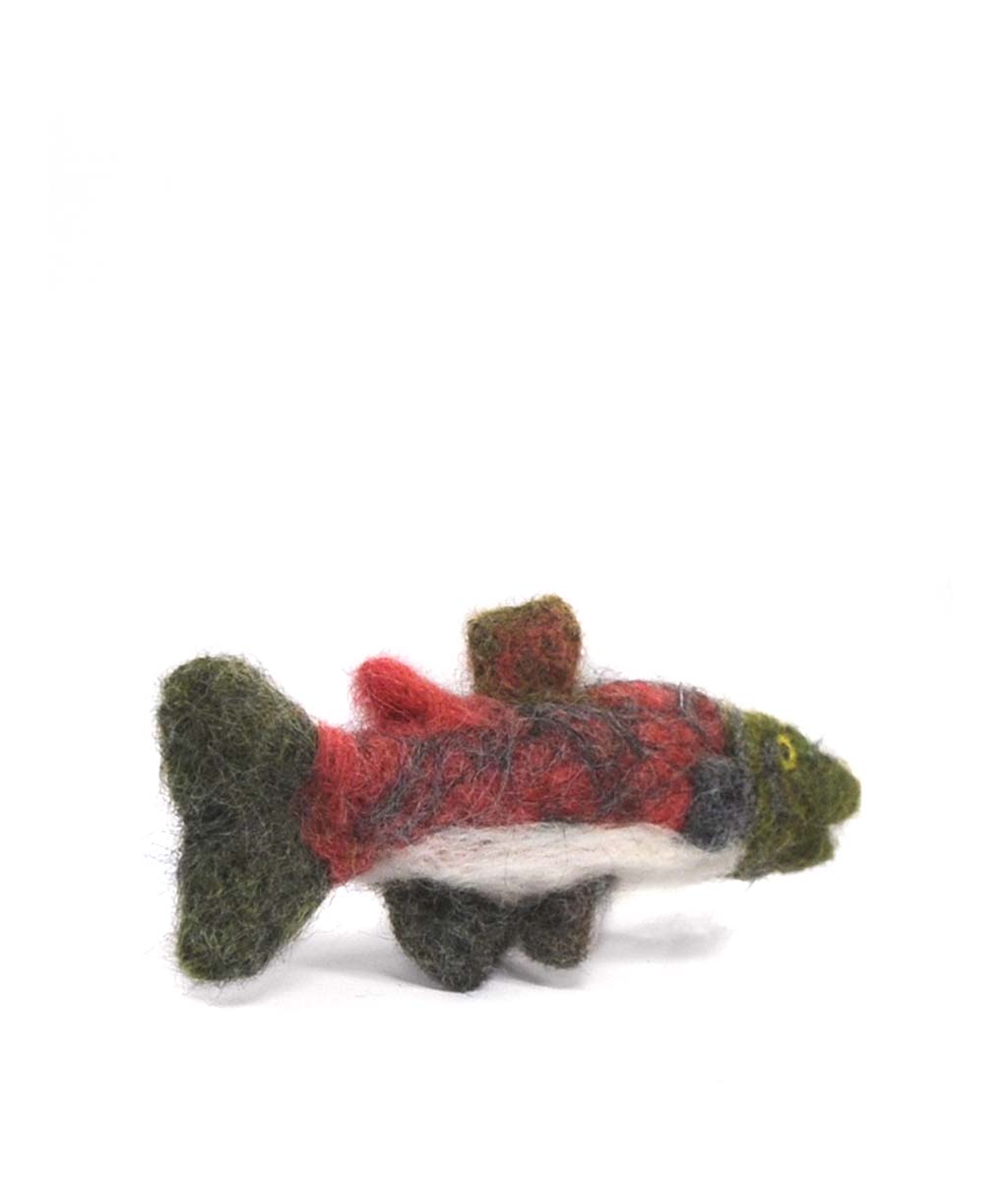 Sockeye Salmon: Felted Alpaca Sculpture