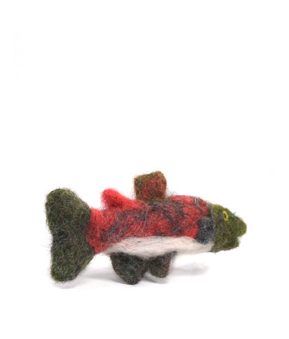 Sockeye Salmon: Felted Alpaca Sculpture