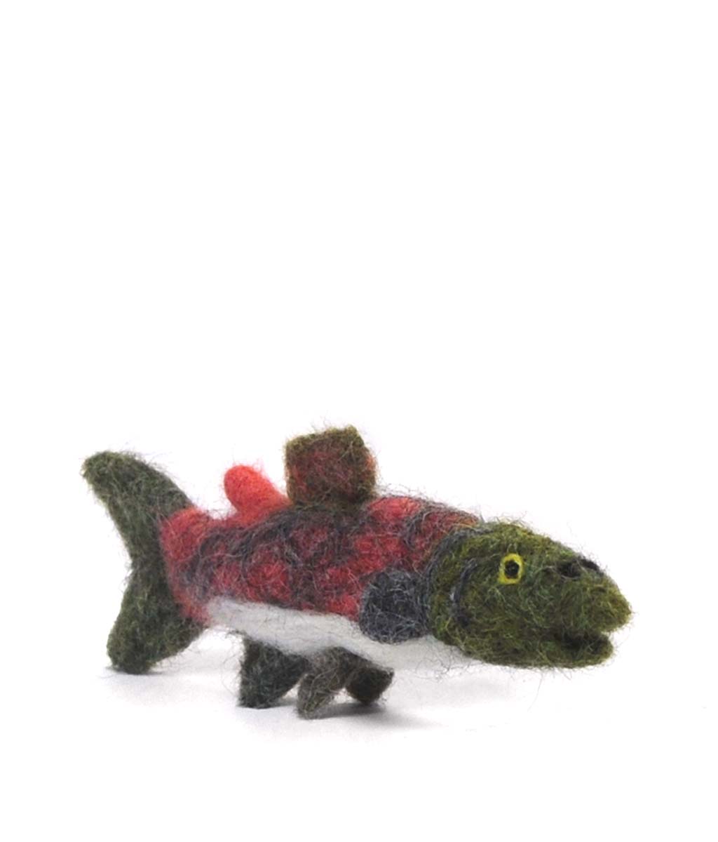 Sockeye Salmon: Felted Alpaca Sculpture