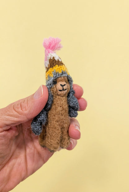 Tiny Alpaca Fiber Sculpture 3"