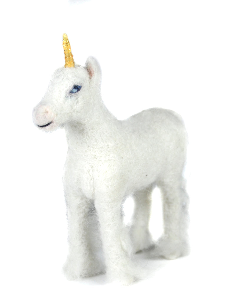 Unicorn: Felted Alpaca Sculpture