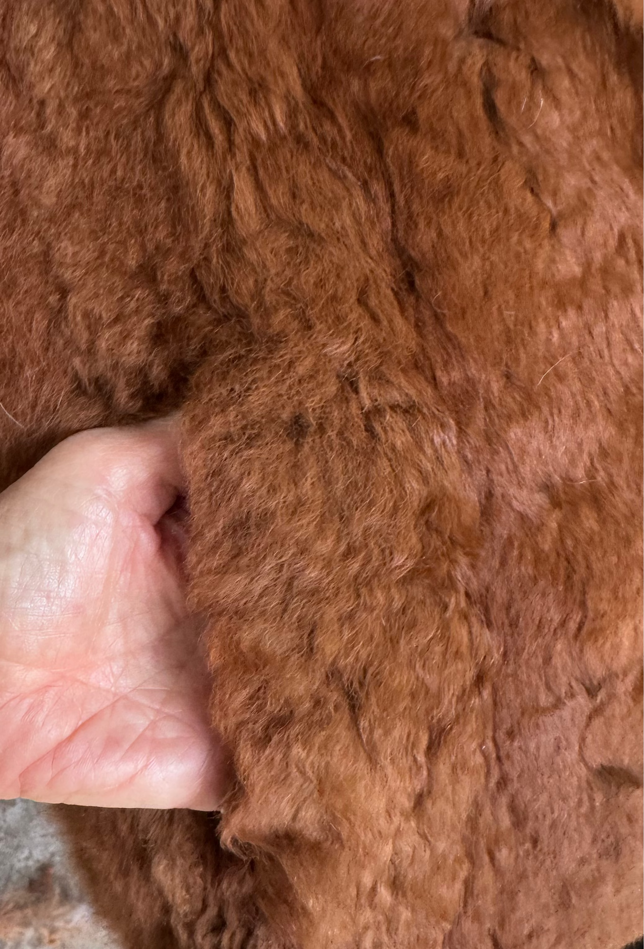 Western style genuine alpaca fur vest with lining