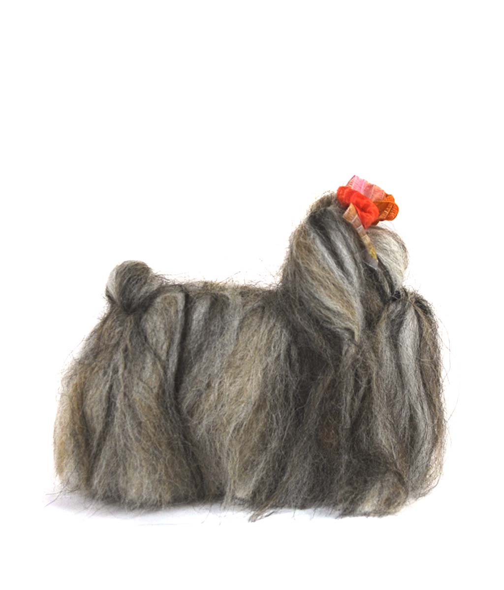 Yorkshire Terrier Dog: Felted WoolPaca Sculpture