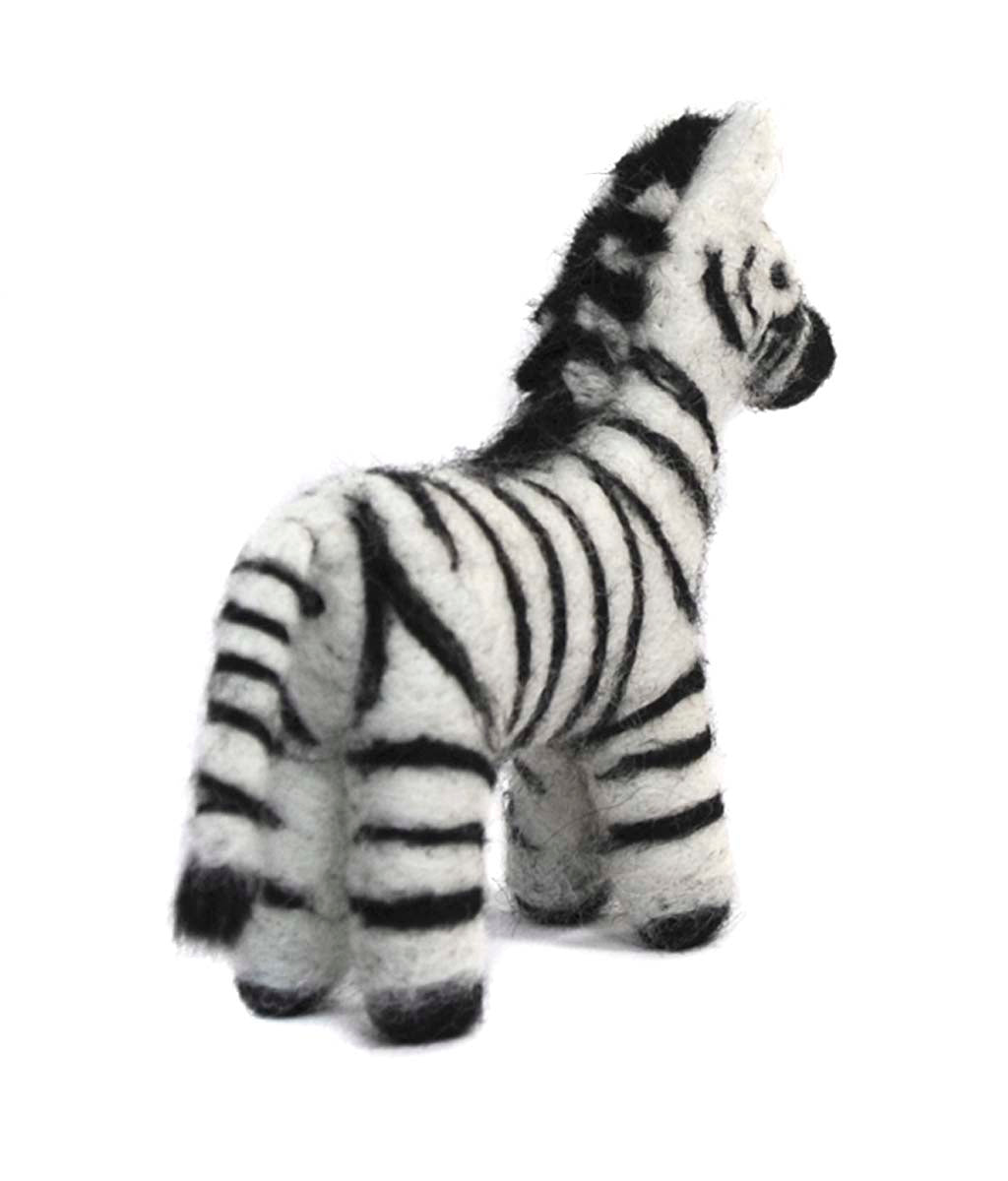 Zebra: Felted Alpaca Sculpture